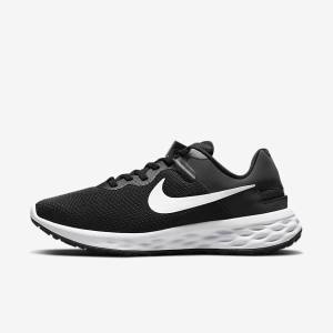 Zapatillas Running Nike Revolution 6 FlyEase Next Nature Easy On-Off Carretera Mujer Negras Gris Oscuro Blancas | NK245VZR